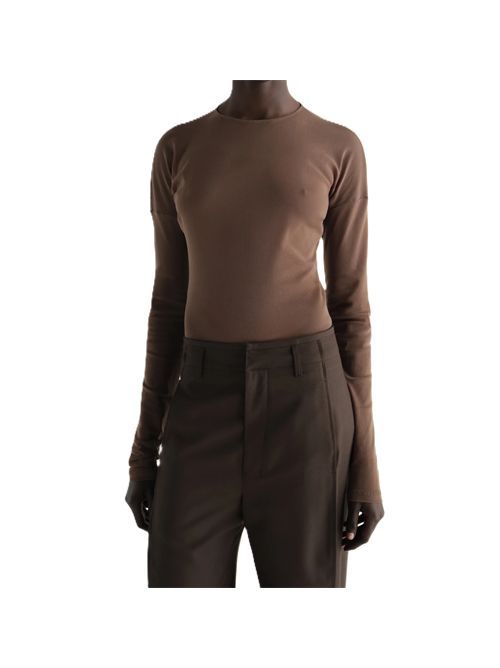 LONG-SLEEVE BALLERINA-STYLE TOP IN MESH JERSEY Lemaire | TS0062 LJ1070BR423 CACAO